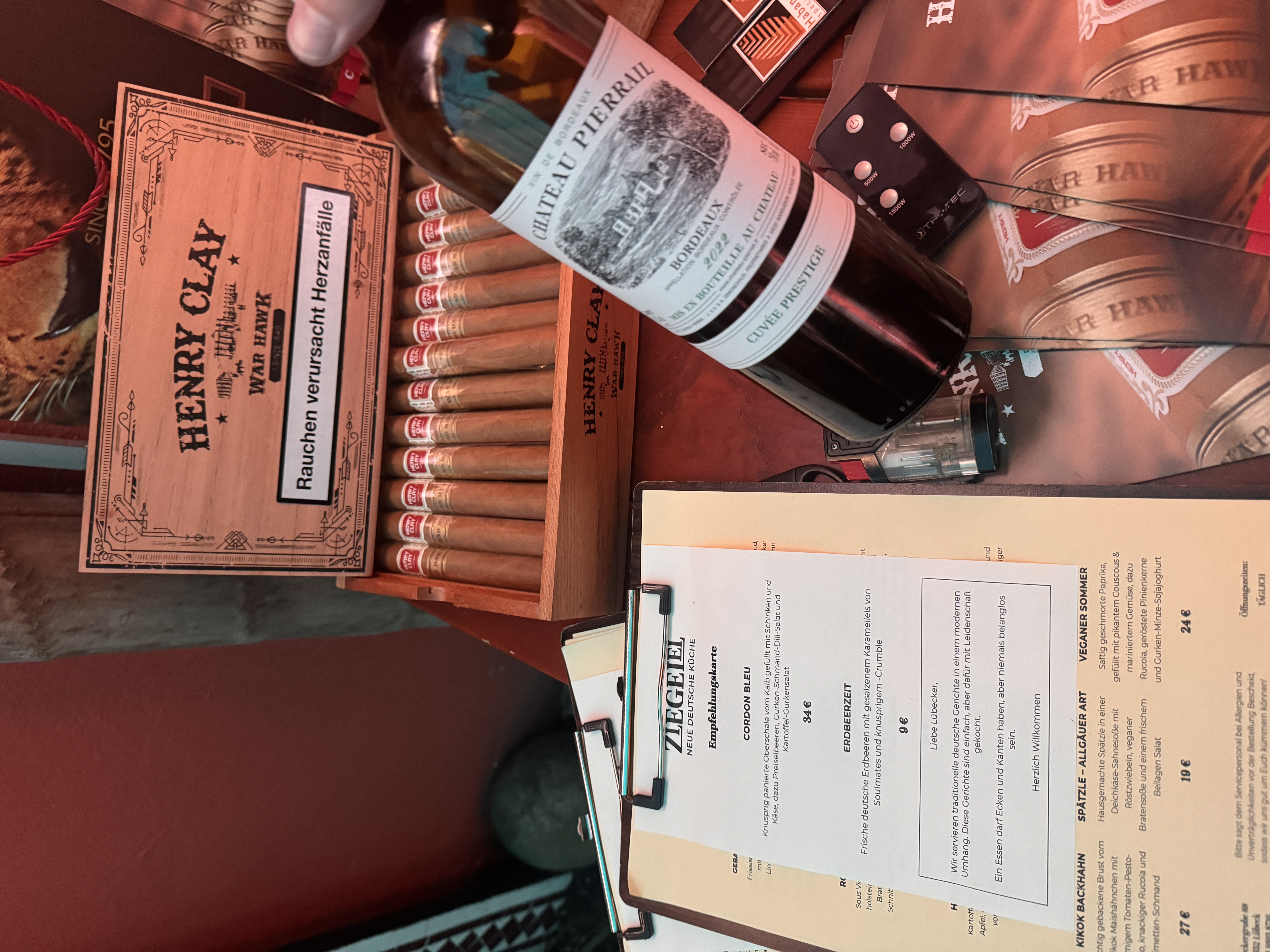 Kulinarische Weinabend für Zigarrenliebhaber am 13.08.26 bei Johanna Berger